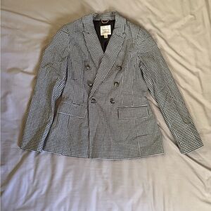 Chic Houndstooth Blazer in Black and White
